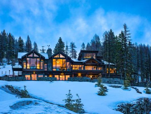 view of house in the snow